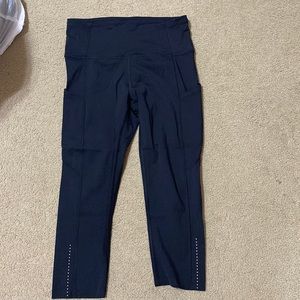 EUC black lululemon Fast and Free crop leggings